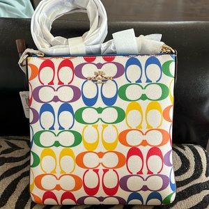 Brand new rainbow Coach crossbody.